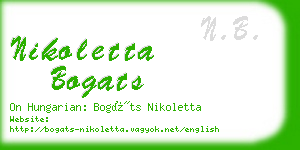 nikoletta bogats business card